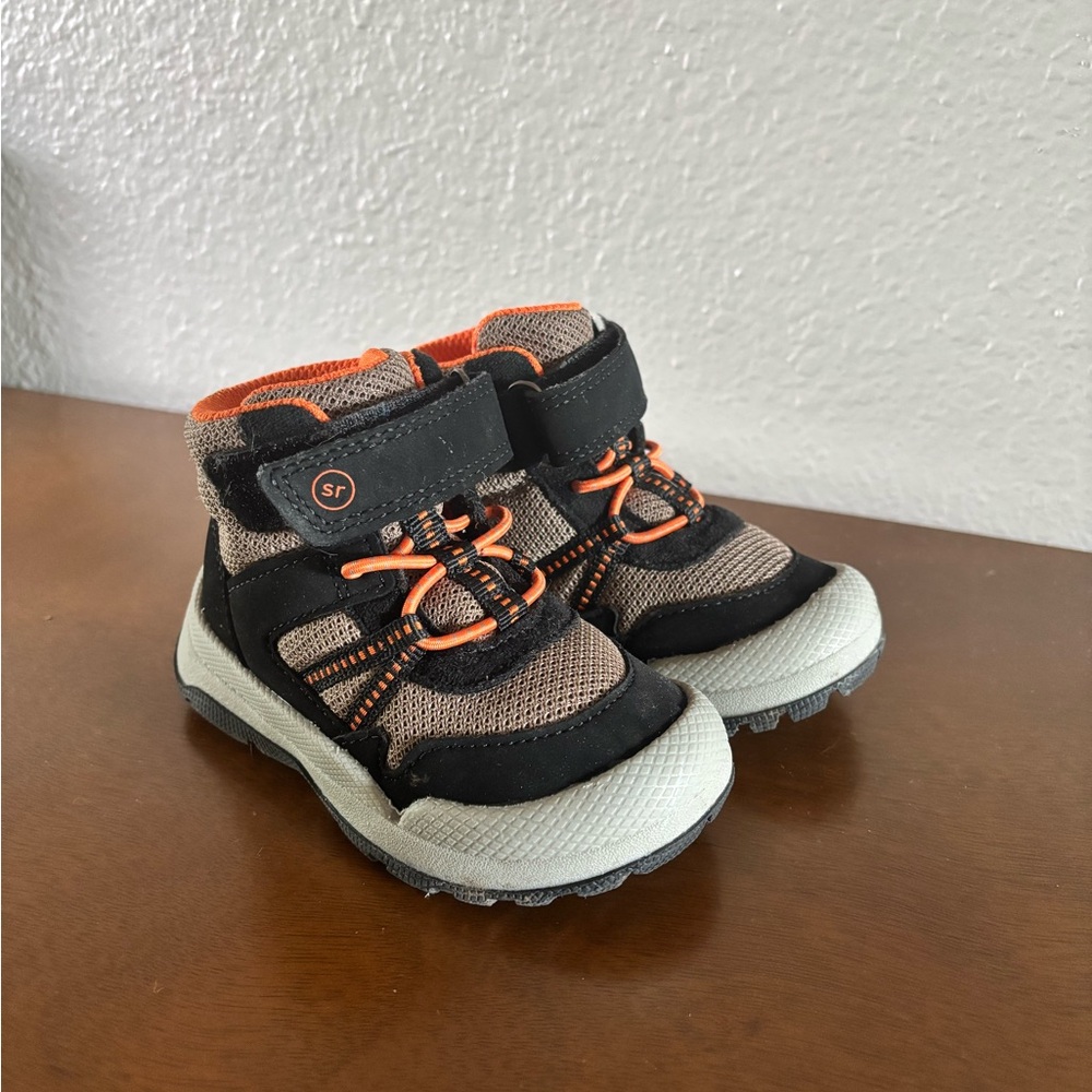 Stride Rite Kids Boots with Black and Orange Accents